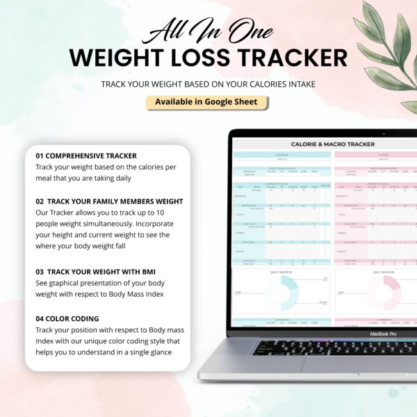 University Planner Spreadsheet Student Template Google Sheets + Weight Loss & Fitness Tracker Google Sheet Bundle Pack - Image 5