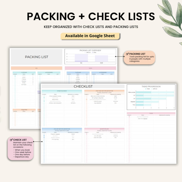 Ultimate Travel Planner Google Sheets Spreadsheet Template - Image 8