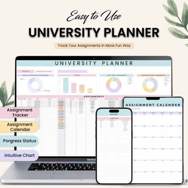 University Planner Spreadsheet Student Template Google Sheets