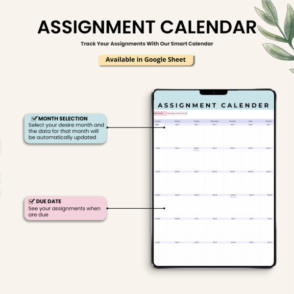 University Planner Spreadsheet Student Template Google Sheets - Image 3